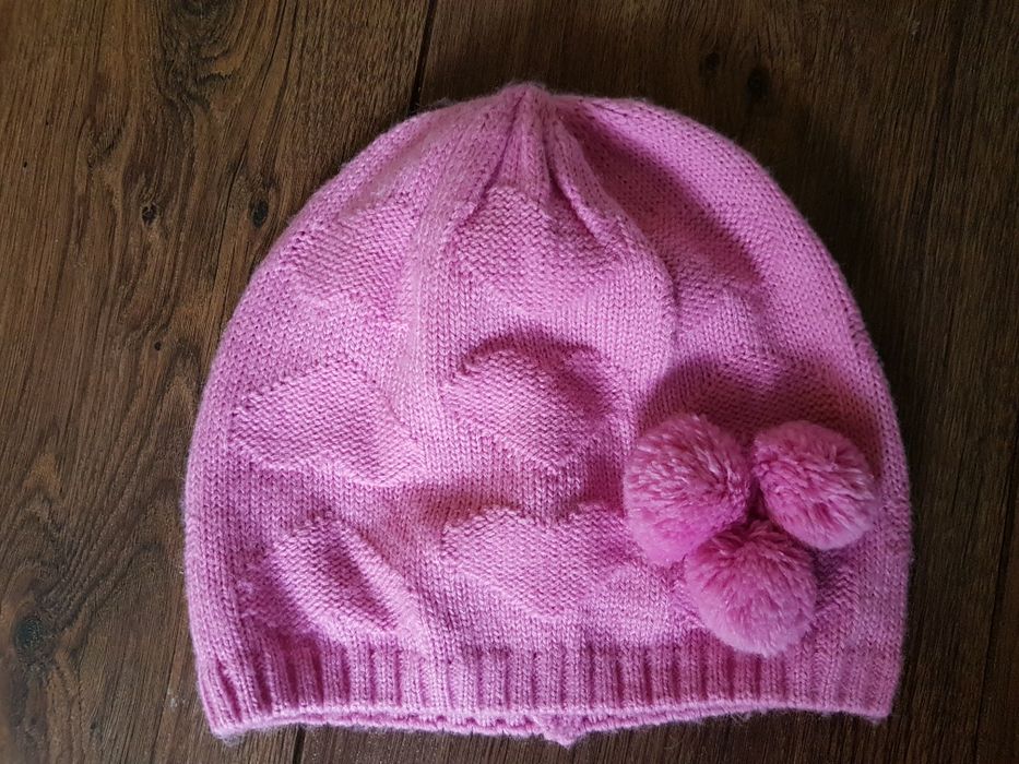 r. 92 Cool Club zimowa czapka ażurowa jasny róż / brudny róż 54 cm