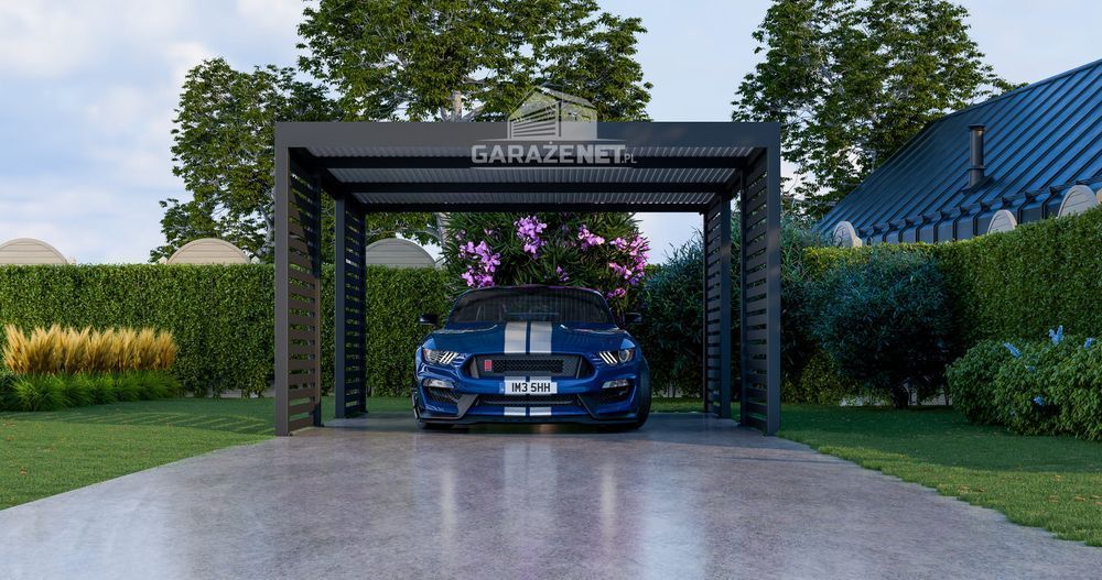 Carport Premium Wiata Samochodowa 4X5 M Antracyt Zadaszenie Ts1040