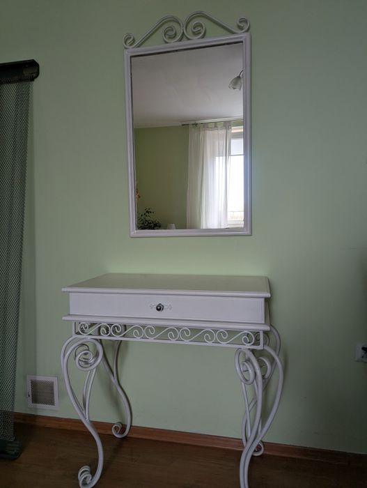 Toaletka z lustrem stalowa