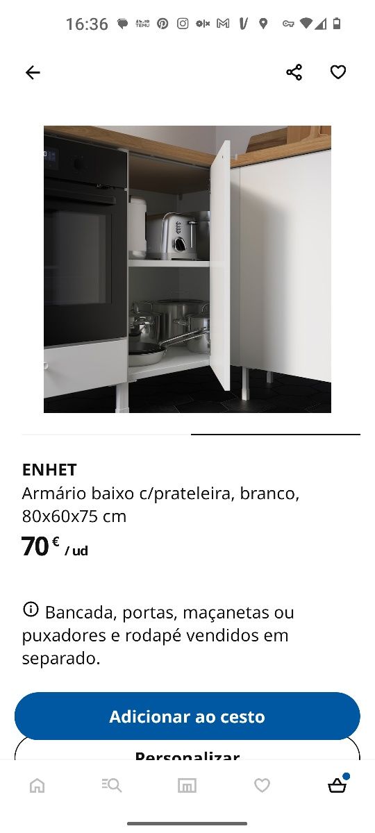 Móvel/ Armário cozinha IKEA ENHET com duas portas