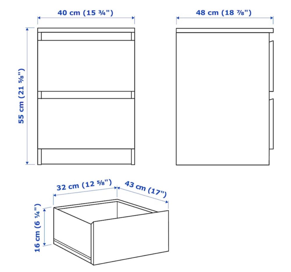 Comodas mesa cabeceira Ikea Malm