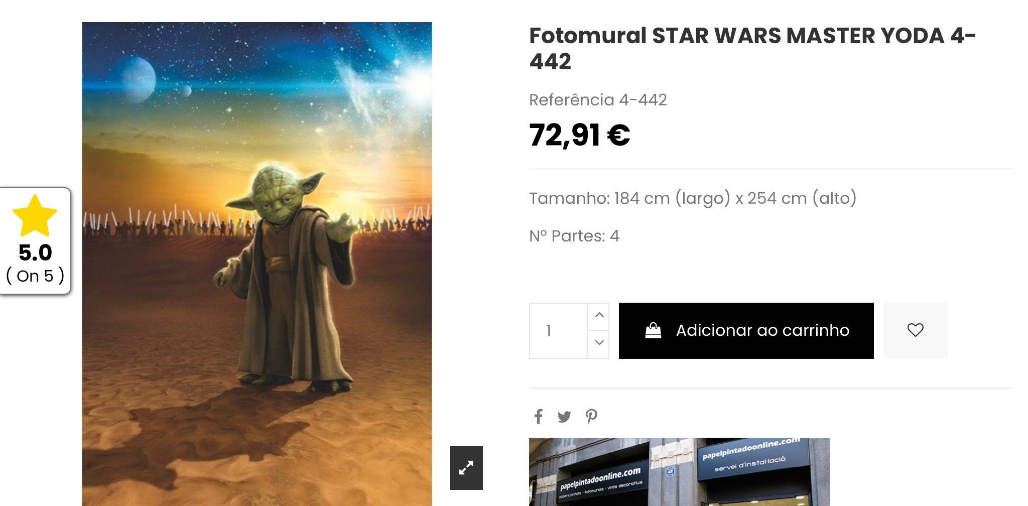 Fotomural Star Wars by KOMAR 4-442 Meste Yoda