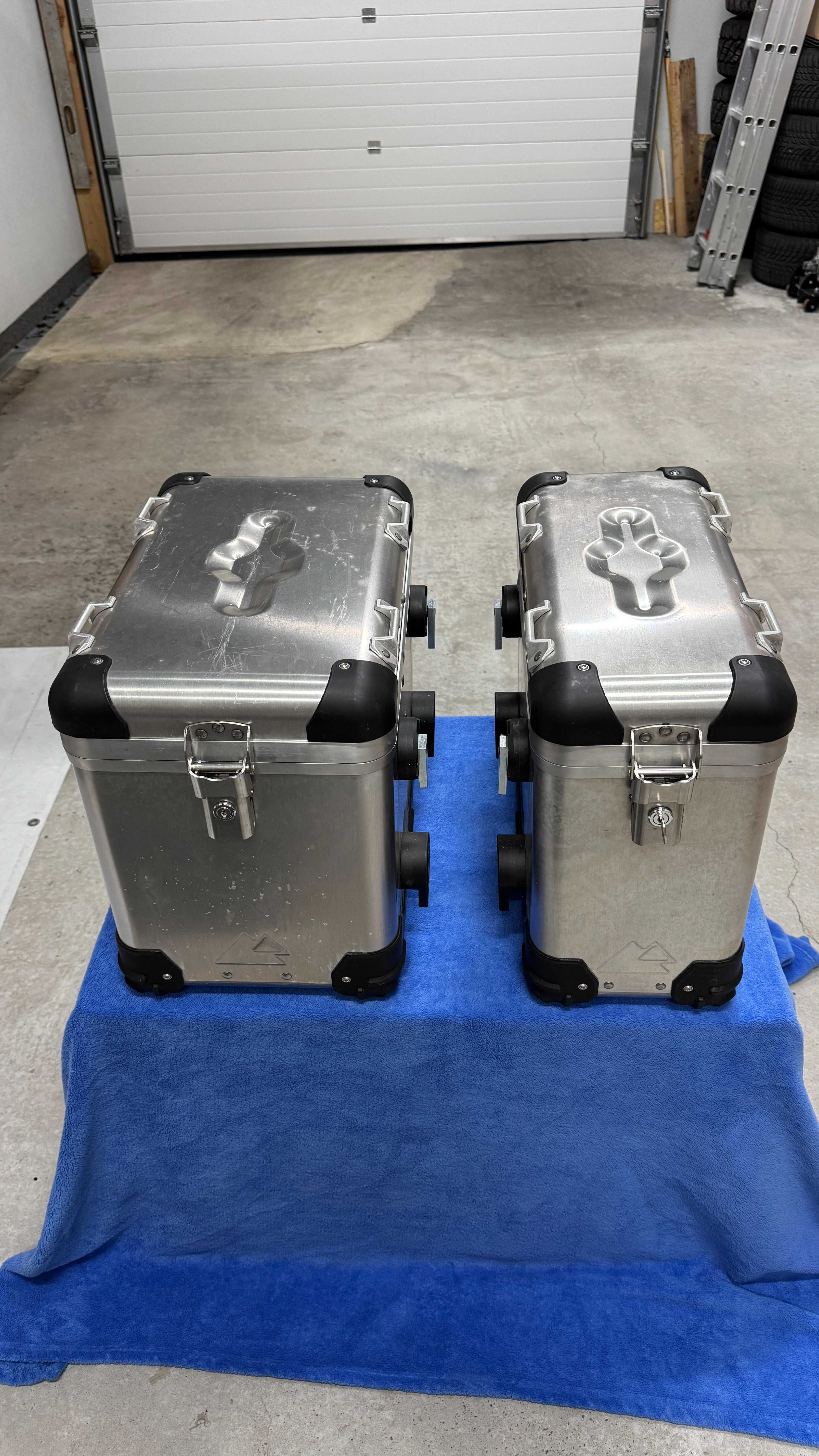 Kufry boczne aluminiowe Zega Pro Touratech KTM (31+38L), stan jak NOWE