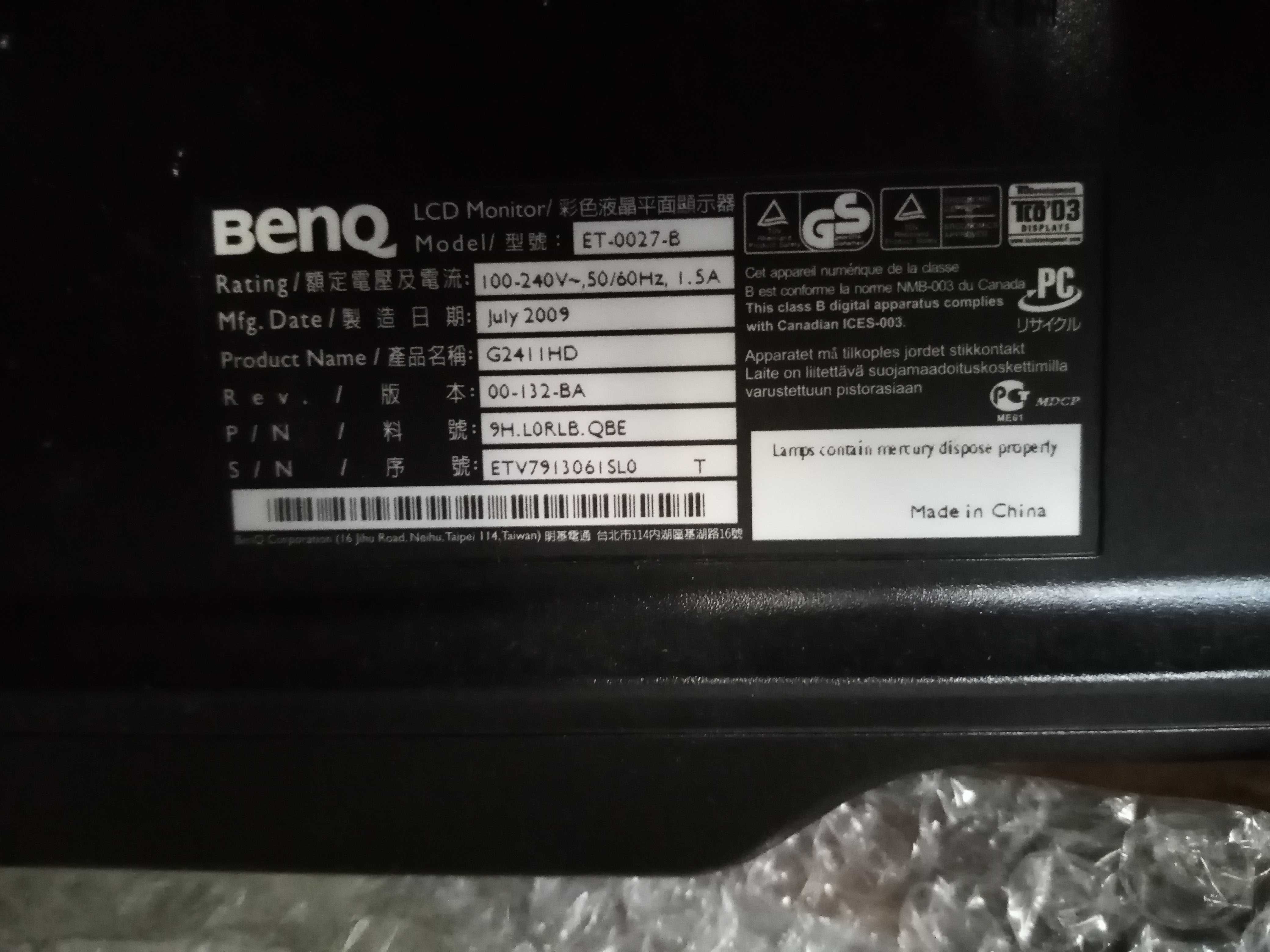 Monitor BenQ G2411 HD