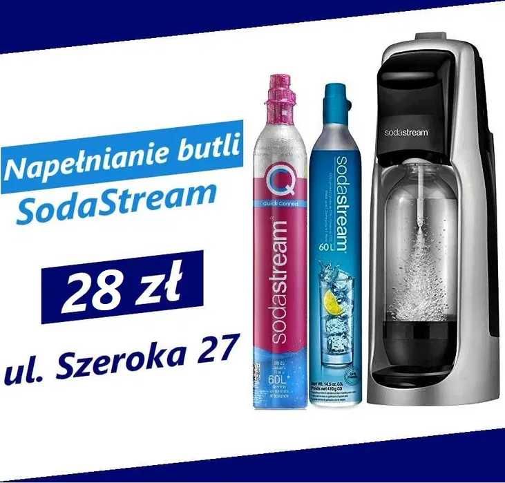 SodaStream napełnienie butli 28zł. Dla służb mundurowych cena 15zł.