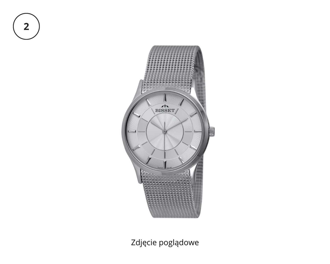 Zegarek damski szwajcarski Bisset stalowy / srebrny klasyczny