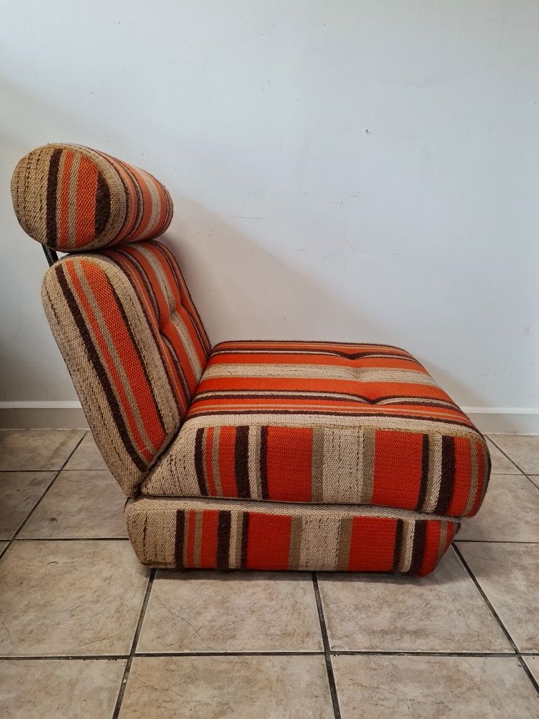 Fotel rozkładany, sofa jednoosobowa lata 70.vintage design,Mid-century