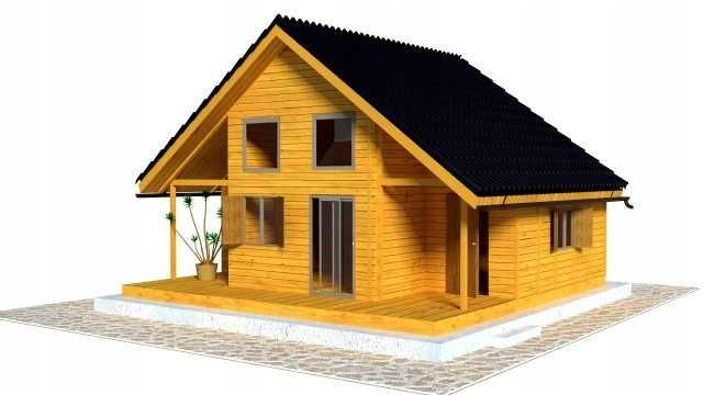 Domek drewniany letniskowy całoroczny 4x8 15mm