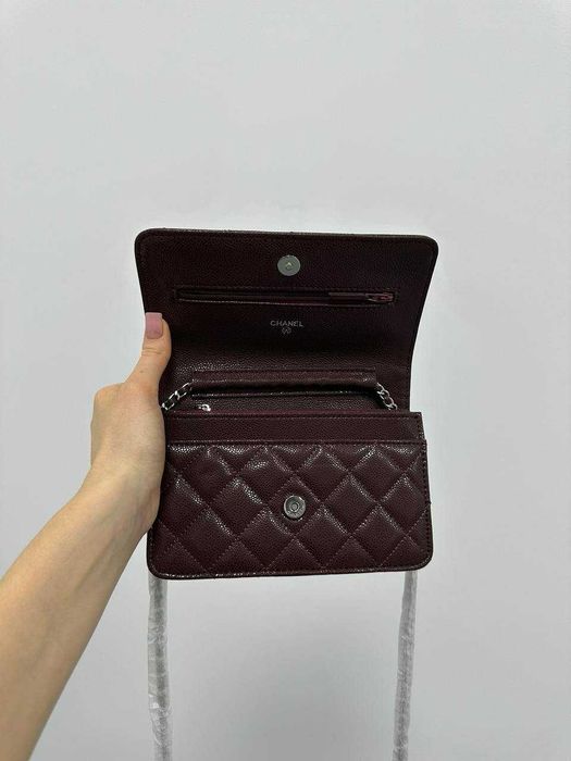 Сумка клатч Chanel Caviar Wallet Burgundy