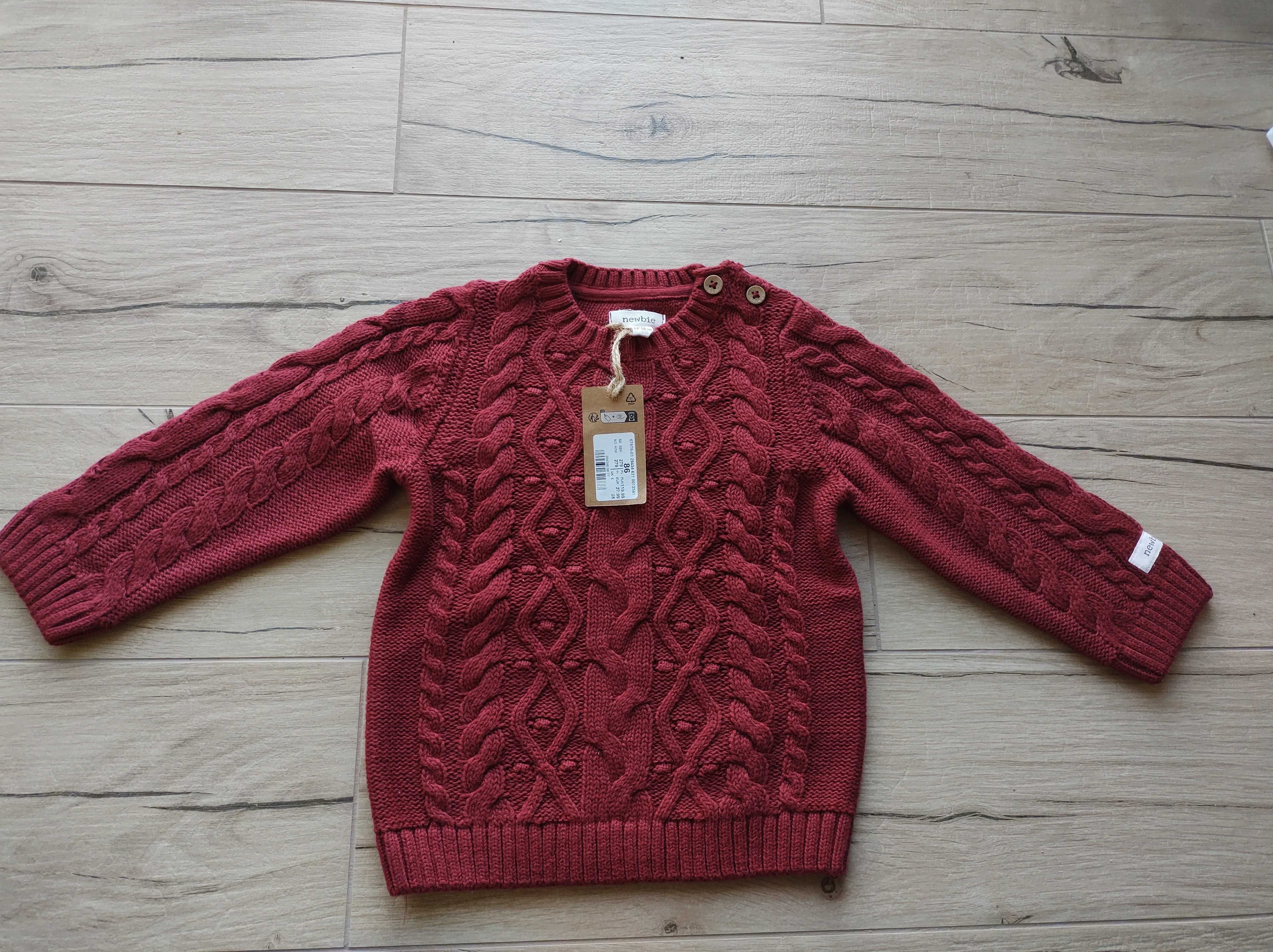 Sweter dziecięcy bordowy Newbie 86 NOWY