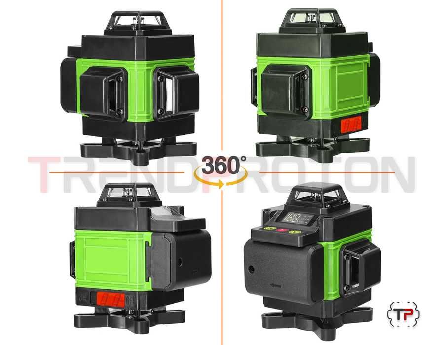 Nível Laser de 16 Linhas 4D 360° c/ 2 Baterias, Acessórios e Mala