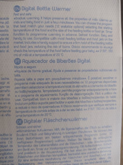 Aquecedor biberões Digital Chicco