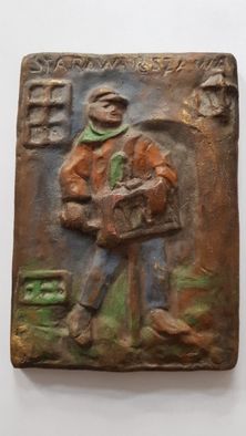 Plakietka figurka ceramika Warszawa Wanda Rudzińska-Wypych unikat