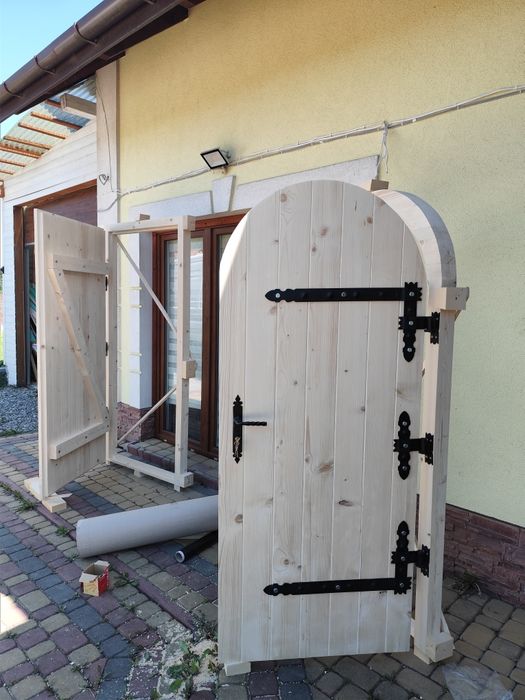 Drzwi drewniane 5cm grube zewnętrzne gospodarcze góralskie piwnicy