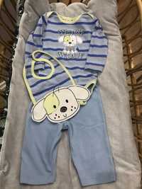 Komplet body spodnie śliniak 3cz 0/3m baby togs dla chłopca