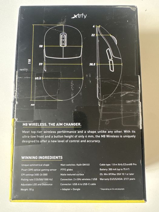 Myszka gamingowa xtrfy m8 wireless