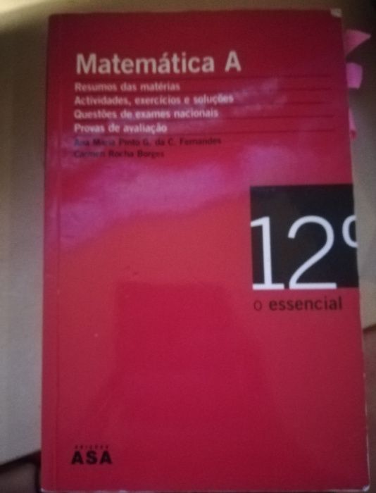 Livro O Essencial Matemática A 12° Ano da Porto Editora em excelente e