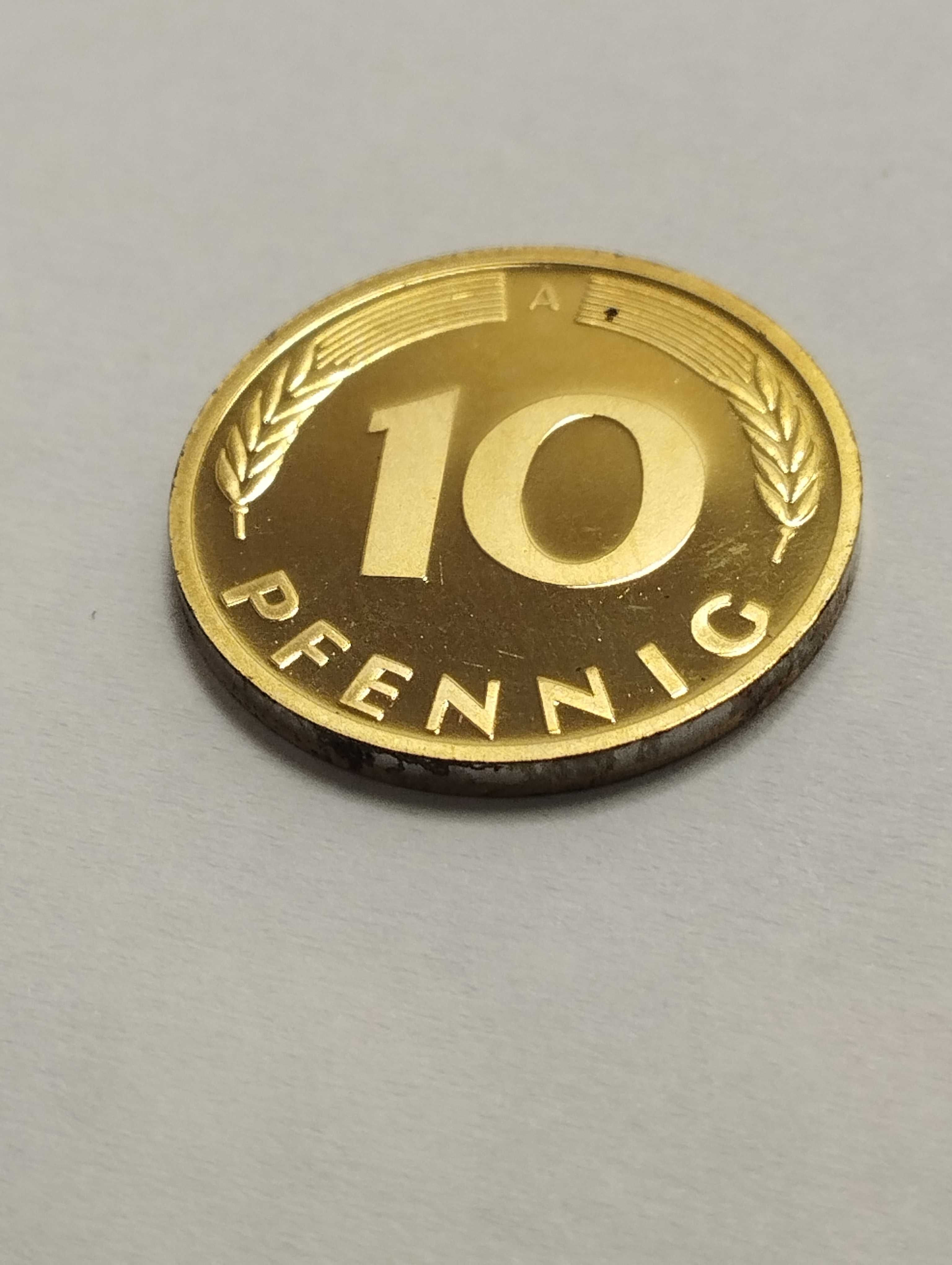 Sprzedam monetę Niemcy 10 pfennigów 1998r. A mennicza - bardzo rzadka