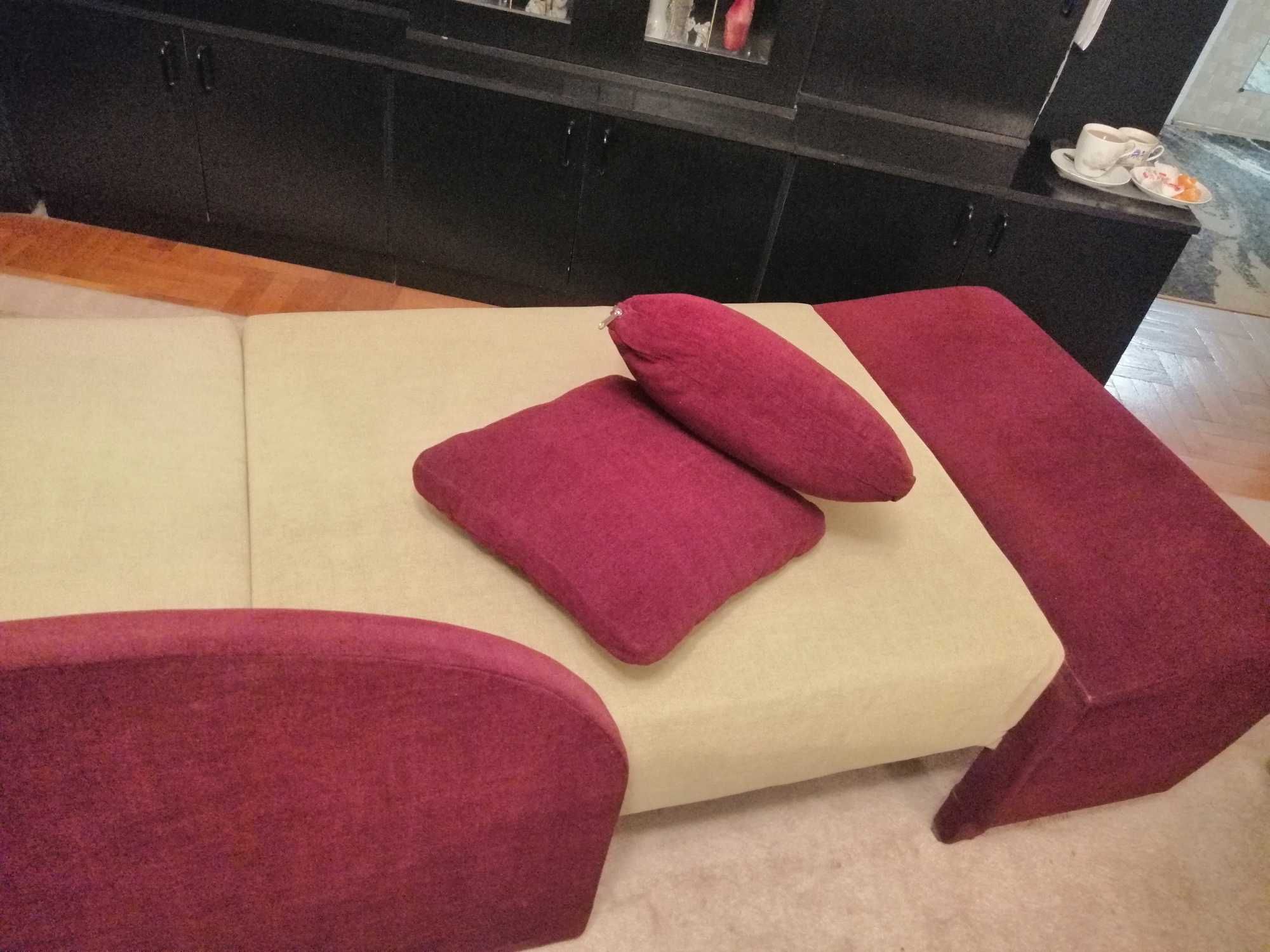 kanapa jednoosobowa składana, szezlong.