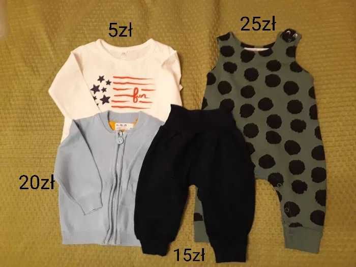 Zestaw ubranek dziecięcych r 62/68 (spodnie, sweterek, body)
