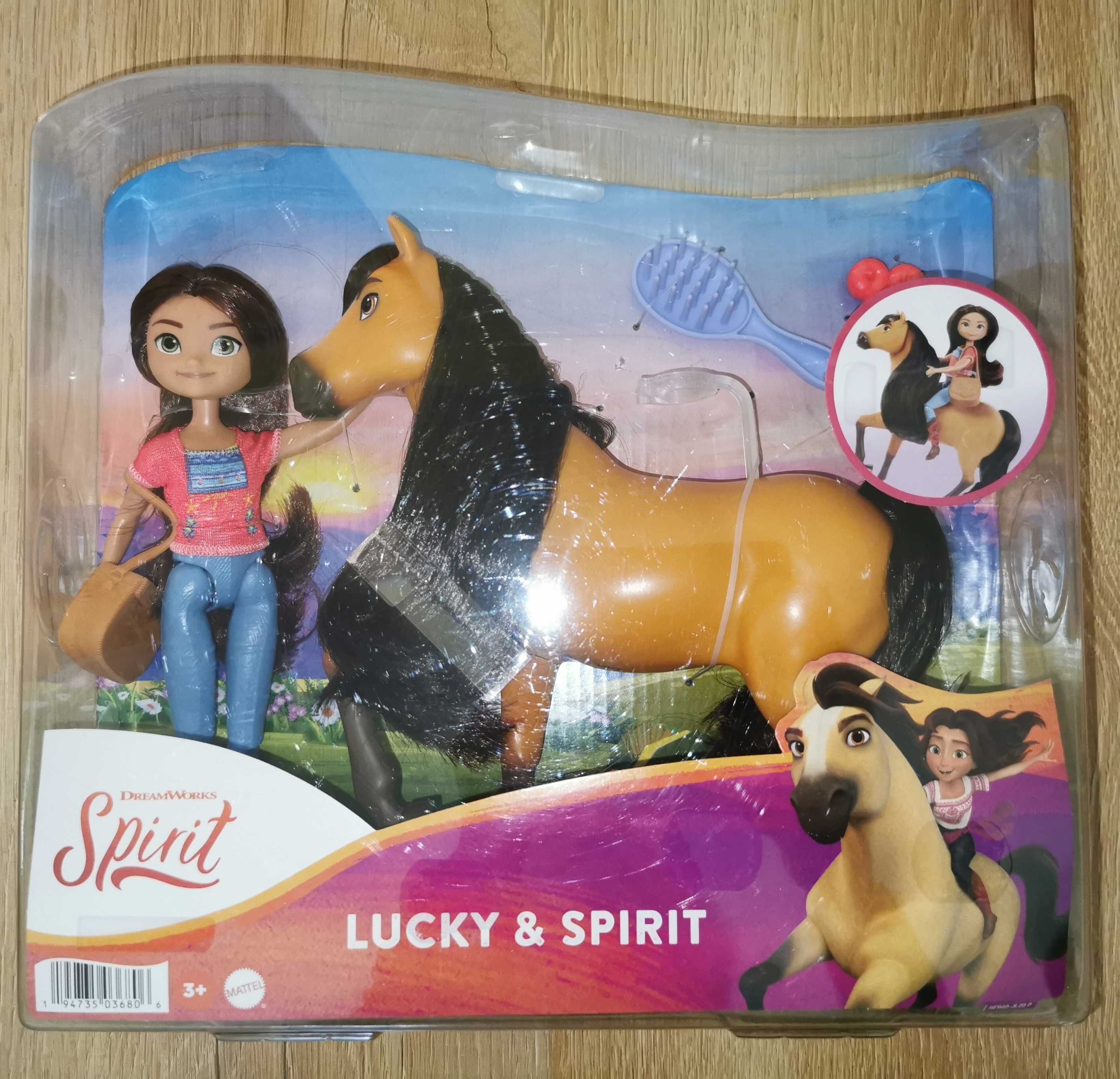 Nowy zestaw lalka Lucky + koń Spirit Mustang Duch Wolności