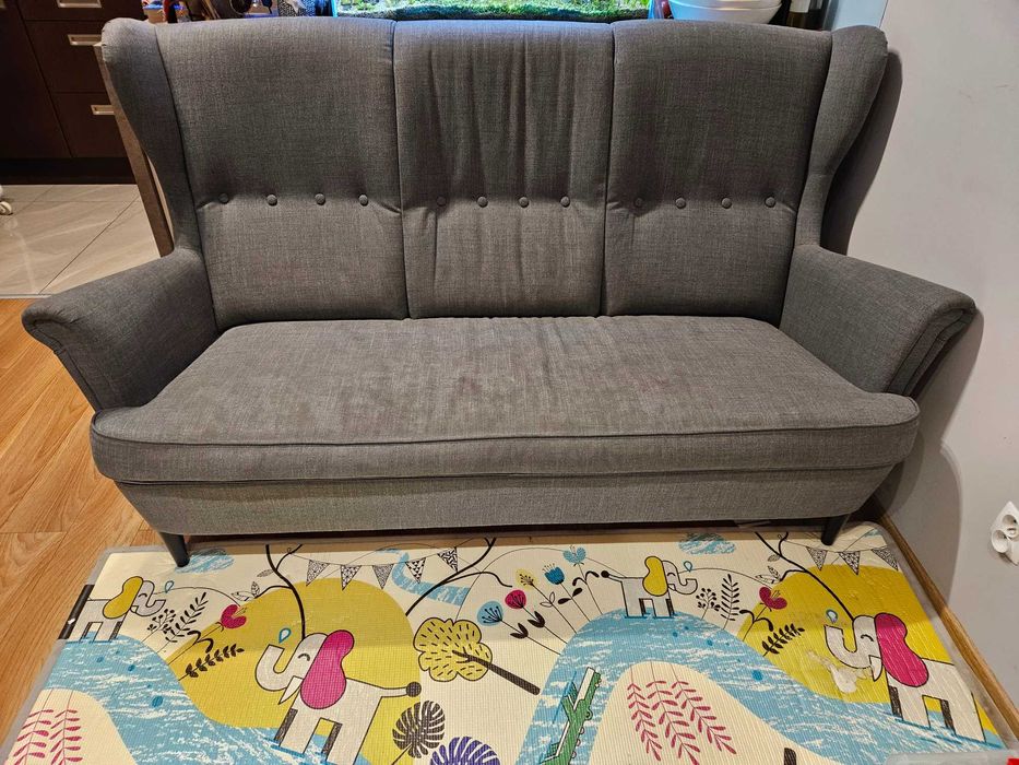 Sofa 3-osobowa IKEA STRANDMON kolor Nordvalla ciemnoszary