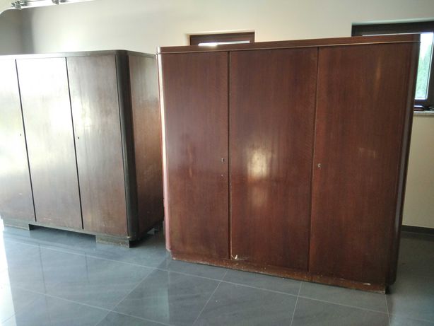 Garderoba szafa ubraniowa retro stara antyk 2 sztuki drewniane