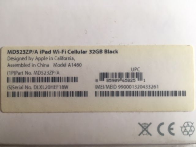 Apple ipad 4 A1460 Wi-Fi 32