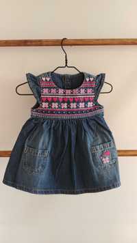 Jeansowa sukienka dla dziewczynki 0-3msc