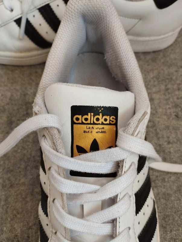 Białe buty sneakersy trampki adidasy skórzane Adidas Superstar J