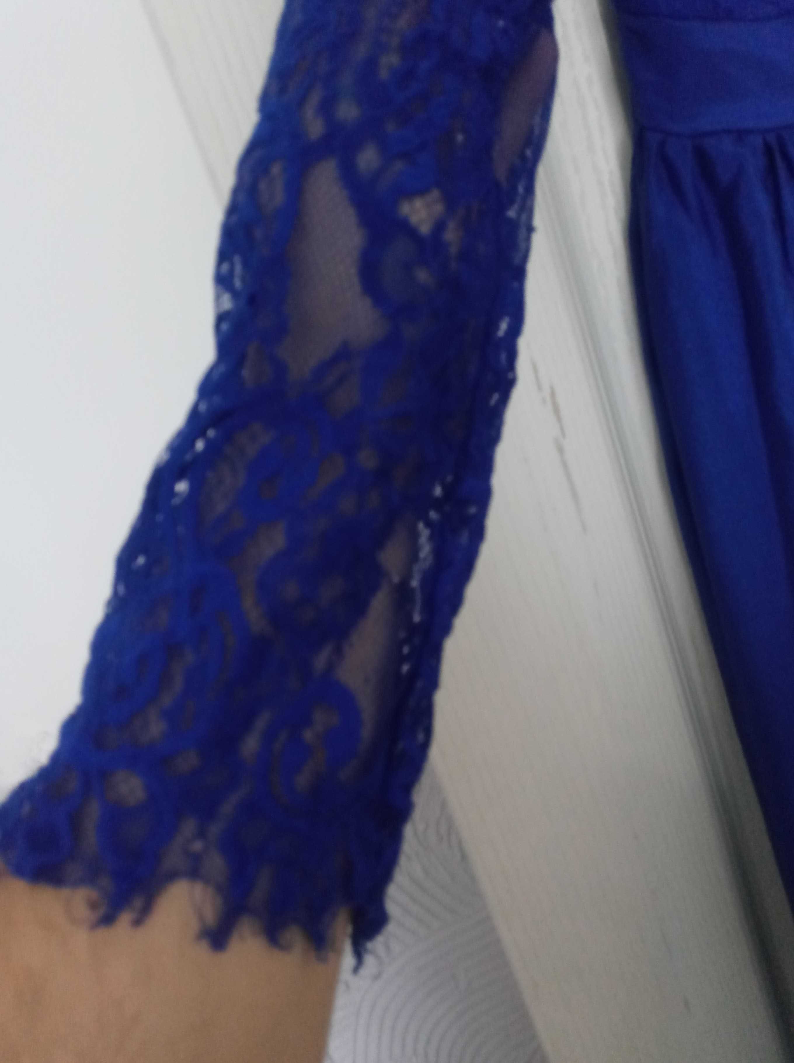 Sukienka długa szafirowa/ ciemno niebieska