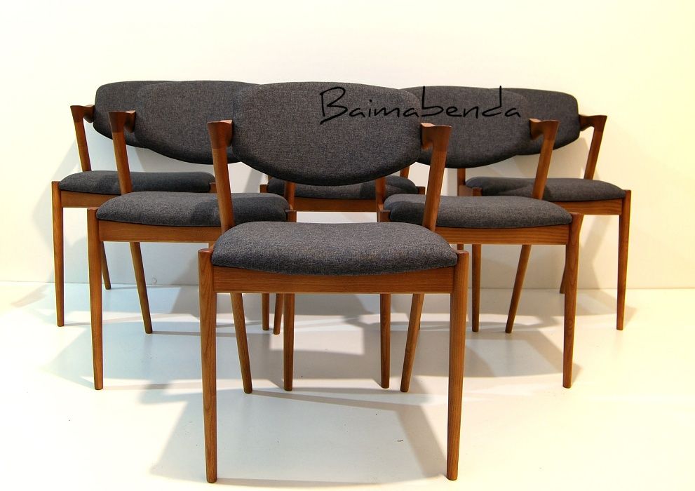 Conjunto de 6 cadeiras Kai Kristiansen modelo 42 Estilo nórdico