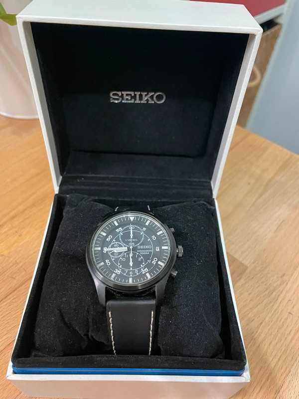 Seiko chronograf pilot taktyczny czarny