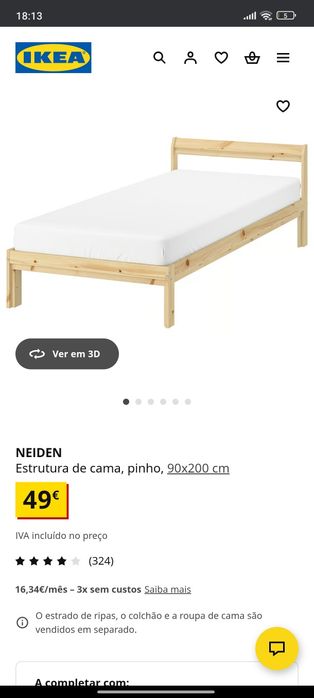 Cama solteiro como nova