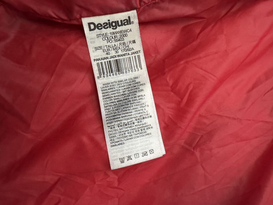 Desigual Pikowany płaszcz/kurtka ocieplana, kaptur damska L extra stan