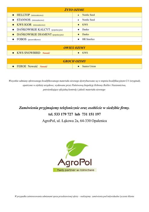 Pszenica Ozima RGT FURIOSA -Rewelacyjny Stabilny Plon Nasiona Dalgety