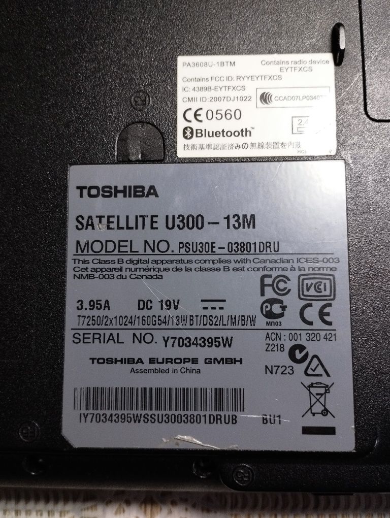 Ноутбук 13.3" TOSHIBA SATELLITE U300 -13M