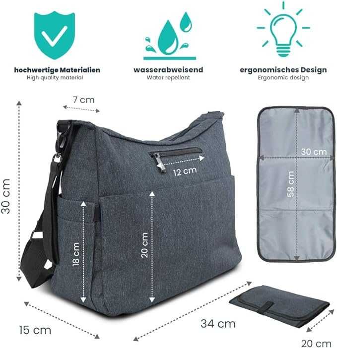 Torba na pieluchy + podkładka do przewijania, nieużywane, odb.osobisty