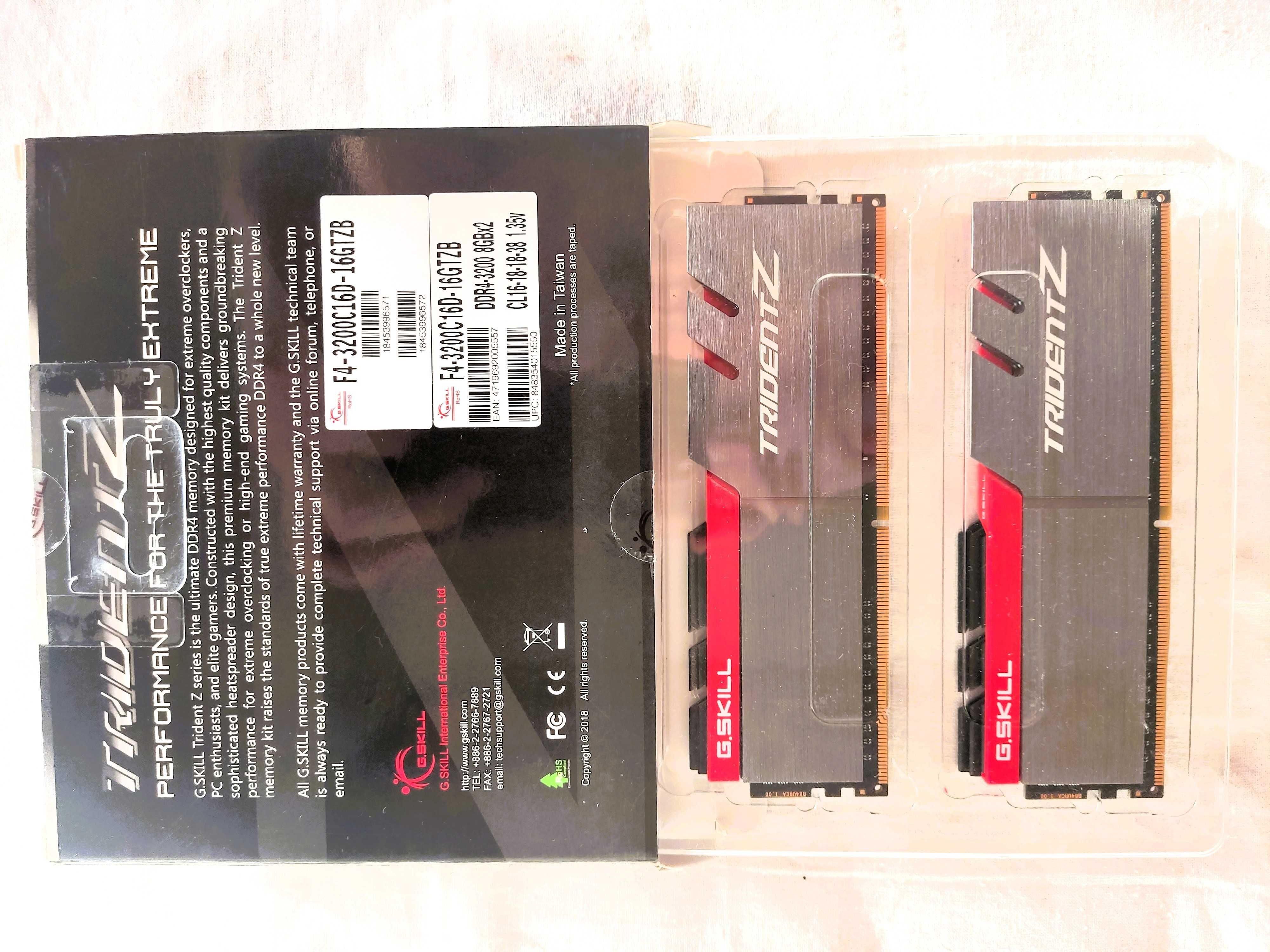 G.SKILL TridentZ DDR4 3200+(ОС) GTZB 16 ГБ (2x8 ГБ) оперативна память