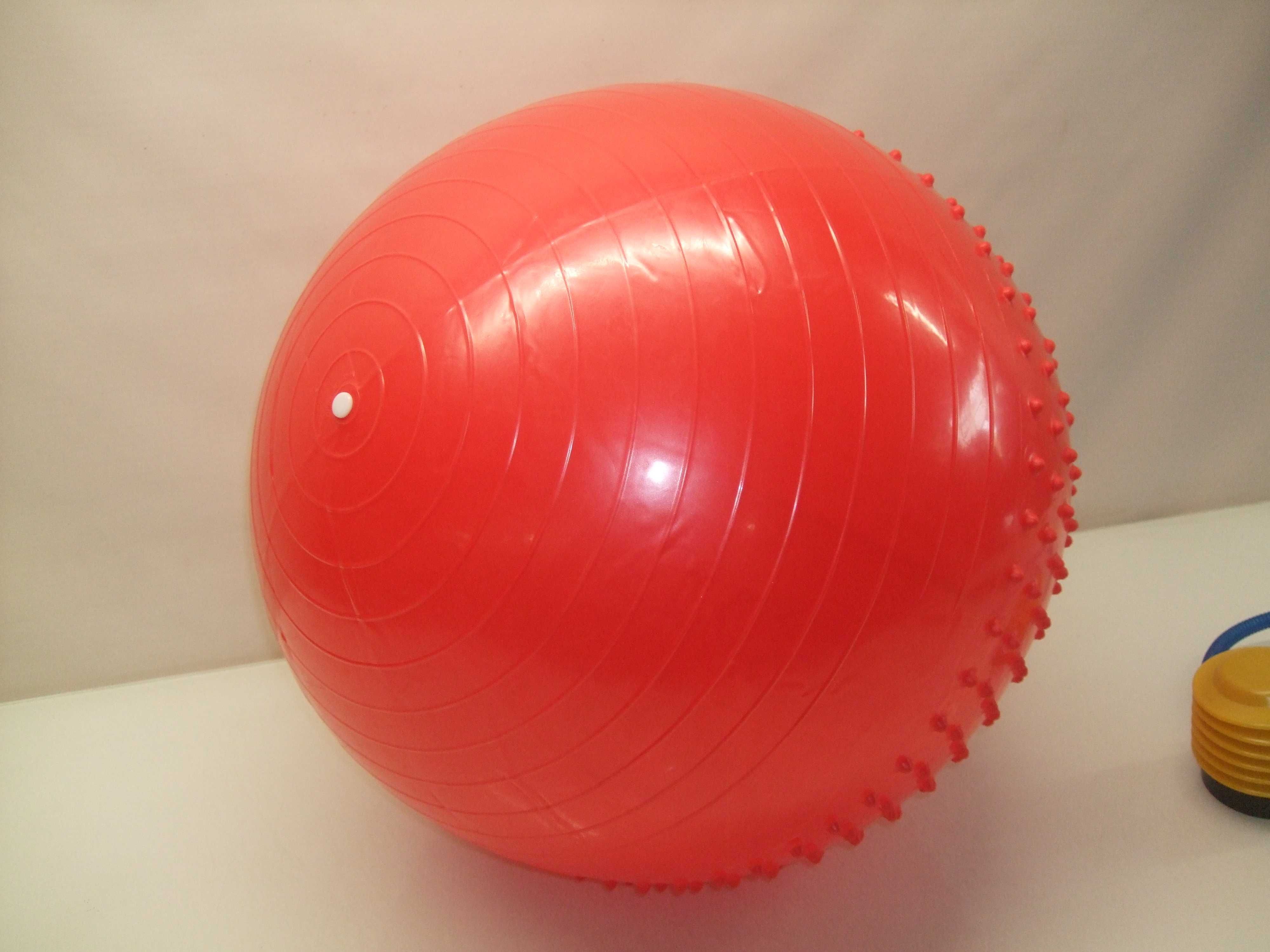 Piłka fitness z masującymi wypustkami, rehabilitacja 65cm + pompka