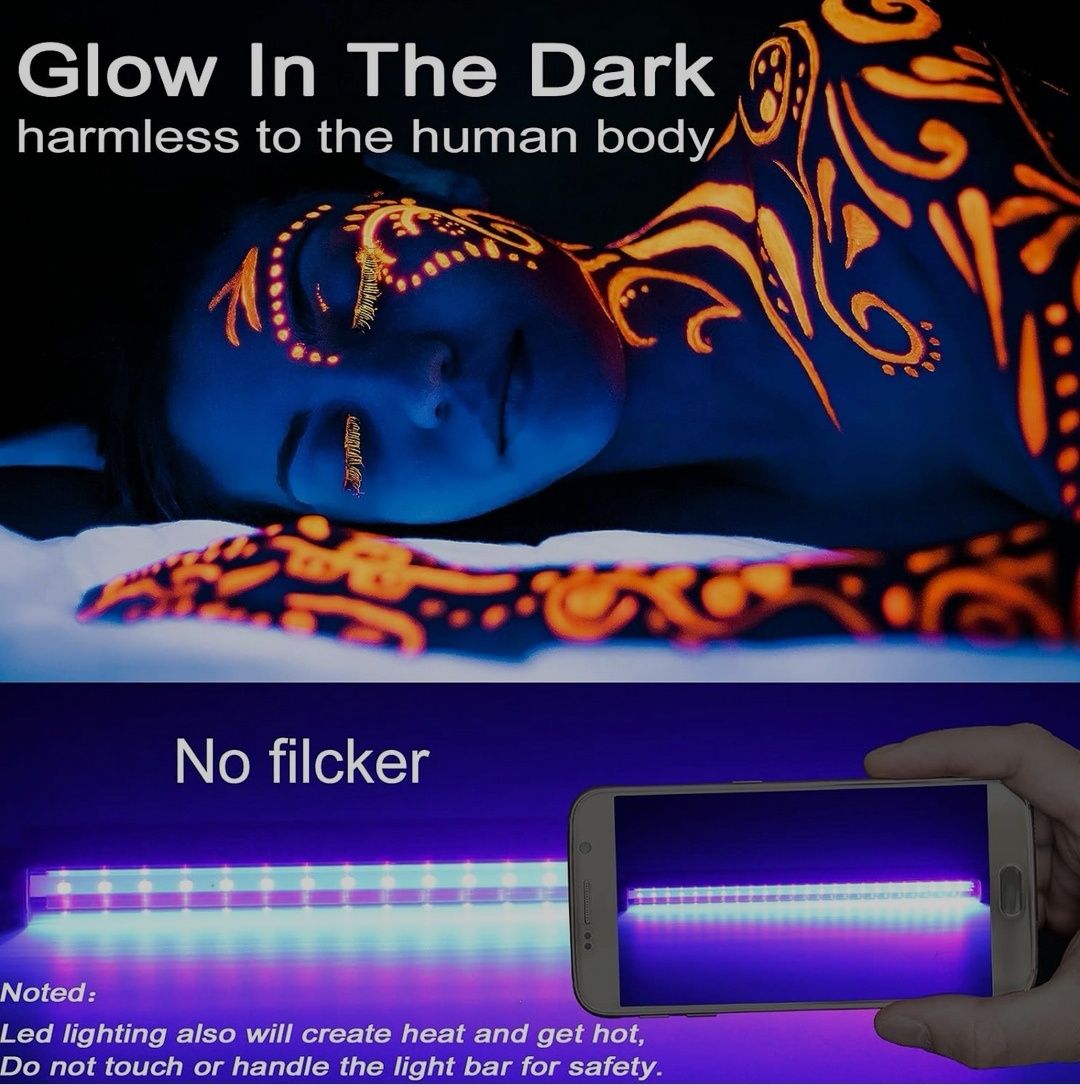 Czarny pasek świetlny UV LED: 10 W 0,3 m USB