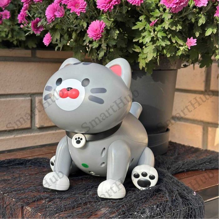 Інтерактивний Котик на радіокеруванні Пушинка сірий, Киця на пульті