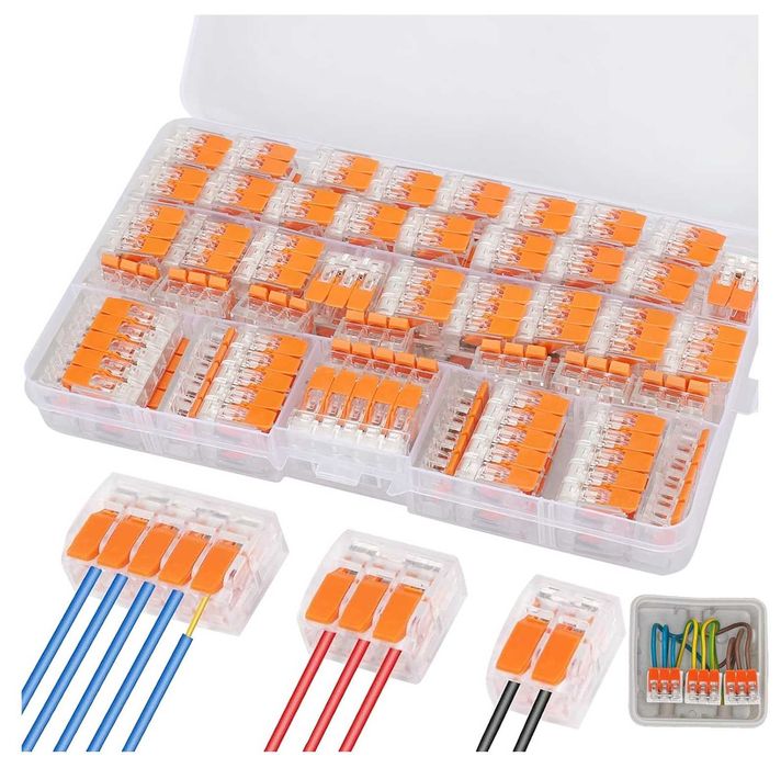 75 sztuk Łączniki Kablowe Zaciski Elektryczne Dźwignia 2/3/5 Portów