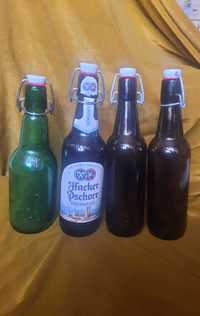 4 butelki z zapięciem klipsowym typu porcelanka PRL oranżada piwo sok
