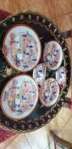 Oryginalna Japonska porcelana litofania  z gejsza  serwisy