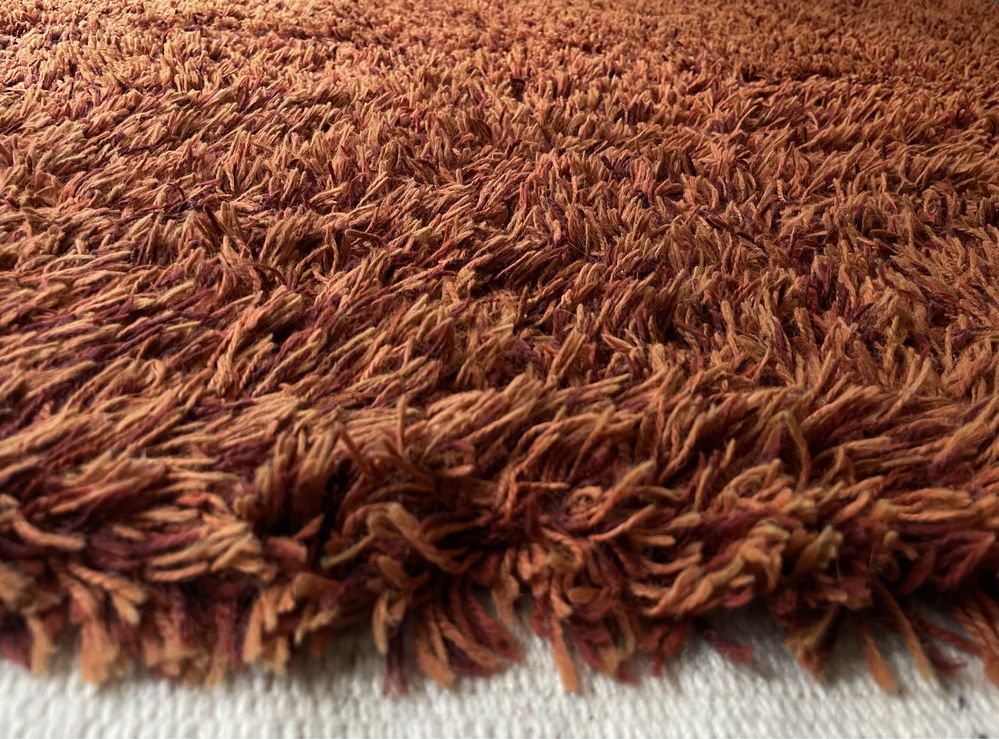 Tapete de fios de lã em tons laranja 2.3 m x 1.6 m
