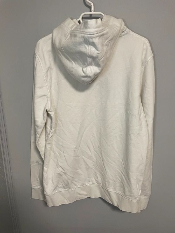 biała bluza hoodie esprit klasyczna oversize granatowy napis