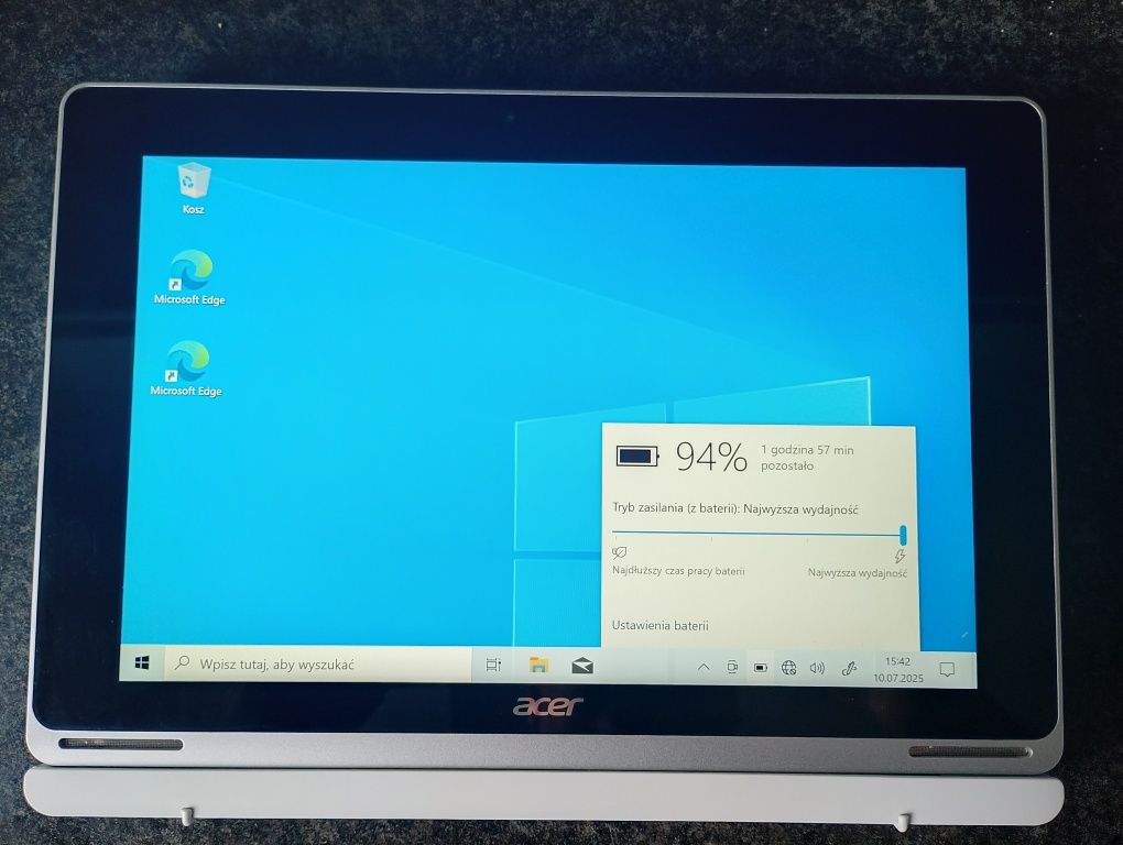Acer aspire switch 10,windows 10, bateria w b.dobrym stanie