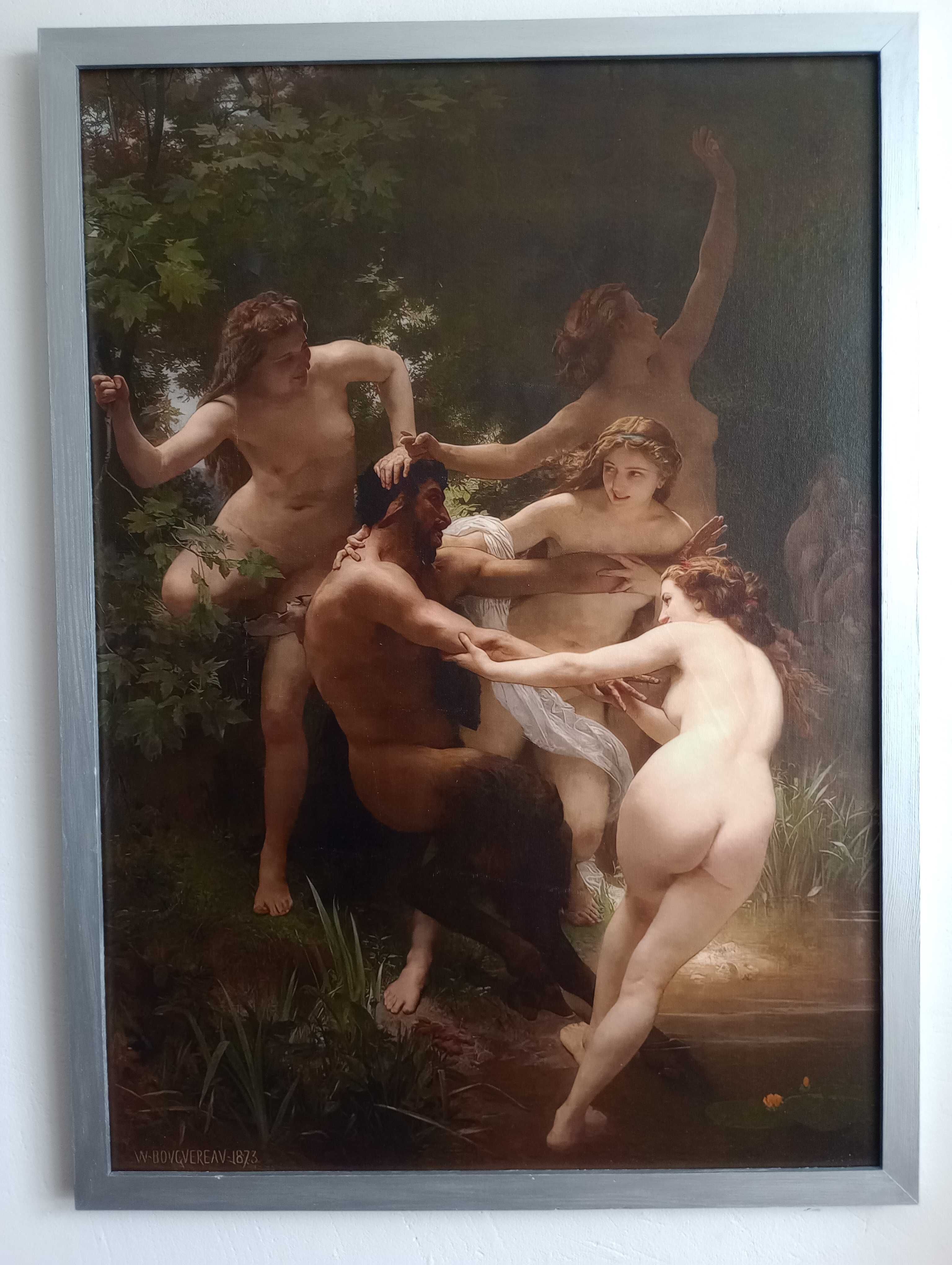 Obraz na płótnie - Nimfy i Satyr, William-Adolphe Bouguereaut, 50x70cm