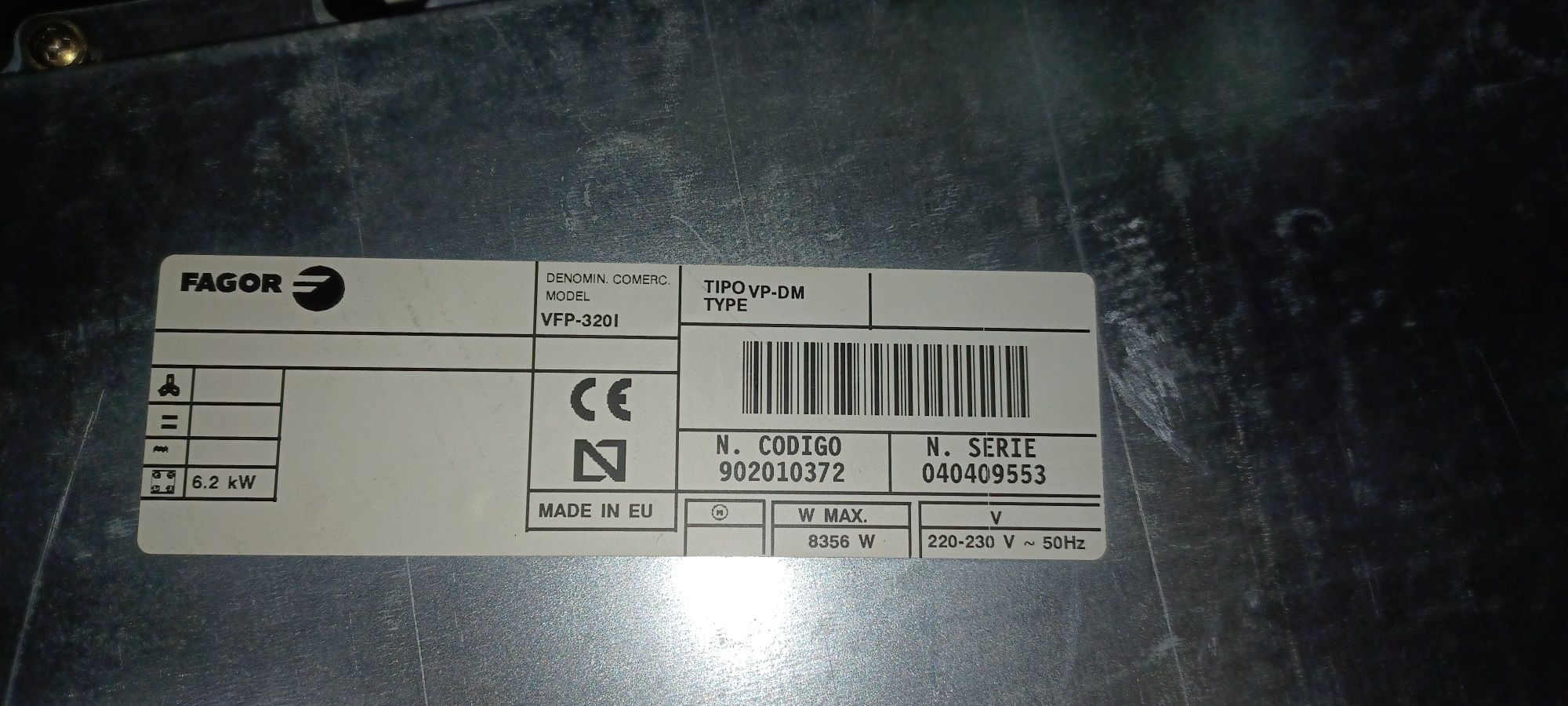 Placa fagor usada